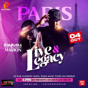 PARIS : LIVE & LEGACY - MARION / RABOUSSA [REPORTÉ le 11 Oct. 2025]