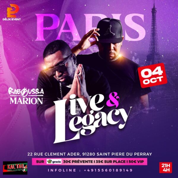 PARIS : LIVE & LEGACY - MARION / RABOUSSA [REPORTÉ le 11 Oct. 2025]